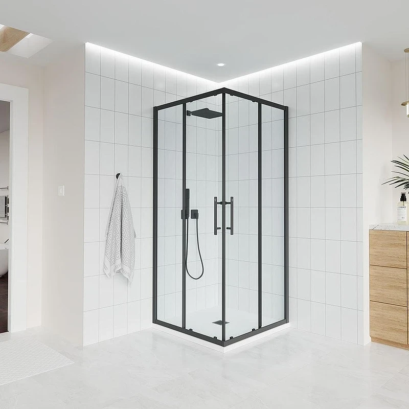 Душевой уголок Veconi Evo 300 B 100х90 E3-B-10090-01-C9 профиль Черный матовый стекло прозрачное