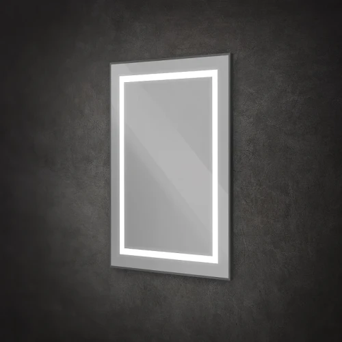 Зеркало BelBagno Kraft 50 SPC-KRAFT-500-800-SENS-NERO с подсветкой Черное с сенсорным выключателем стекло