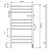 Электрический полотенцесушитель Comfysan Noumi EC-10 100x50 013936 Хром