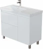 Тумба с раковиной Aquanet Nova Lite 2.0 90 L 365924 цвет Белый глянец