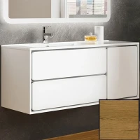 Тумба с раковиной SanVit Бруно-2 120 L kbruno2120 с фактурой под дерево подвесная Акация светлая МДФ / ЛДСП