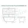 Чугунная ванна Delice Continental Plus 150x70 DLR230633-AS без отверстий под ручки с антискользящим покрытием