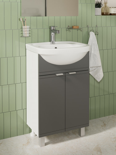 Тумба с раковиной DIWO Дмитров 50 1110115 цвет Графит