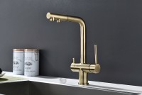 Смеситель для кухни Paulmark Serpentine Se213222-BR Бронза латунь