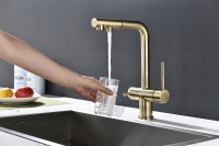 Смеситель для кухни Paulmark Serpentine Se213222-BR Бронза латунь