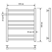 Водяной полотенцесушитель Comfysan Pioli-K W-6 60x50 014223 Черный матовый