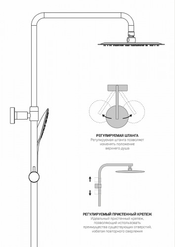 Душевая система Vincea Desire VSFS-1D1CH Хром латунь на стену