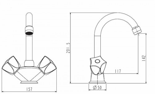 Смеситель для раковины ESKO Moscow MS 26 Хром латунь