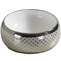 Раковина-чаша CeramaLux 39 5004SP Белая Серая фаянс накладная