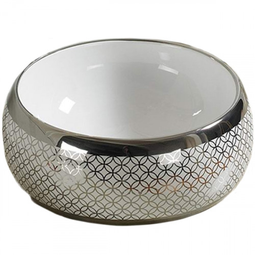 Раковина-чаша CeramaLux 39 5004SP Белая Серая фаянс накладная