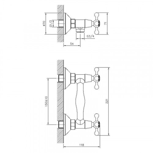 Смеситель для душа Decoroom DR54055 Хром