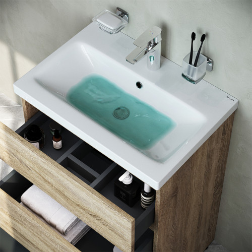 Тумба под раковину AM.PM Gem S 60 M91FSX0602OF Светлый дуб МДФ / ЛДСП