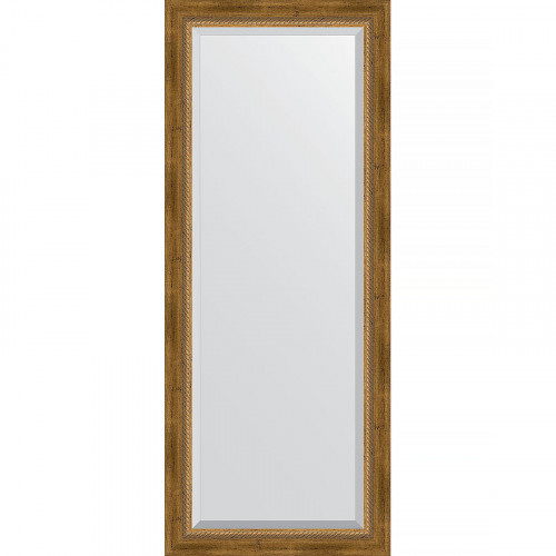 Зеркало Evoform Exclusive 143х58 BY 3536 с фацетом в багетной раме - Состаренная бронза с плетением 70 мм стекло