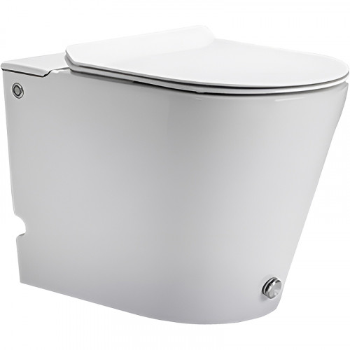 Унитаз Ceruttispa Argentera Pulse CT7267 с импульсным смывом приставной с сиденьем Микролифт фарфор приставной