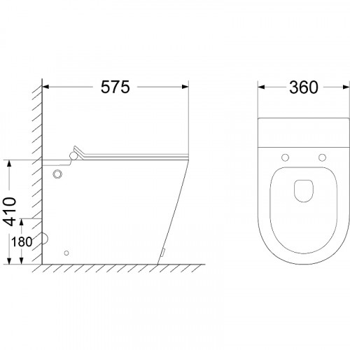 Унитаз Ceruttispa Argentera Pulse CT7267 с импульсным смывом приставной с сиденьем Микролифт фарфор приставной