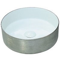 Раковина-чаша CeramaLux 36 C1054-1 Серебряная фаянс накладная
