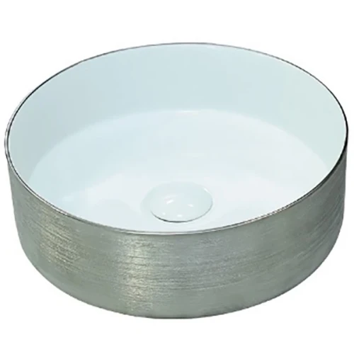 Раковина-чаша CeramaLux 36 C1054-1 Серебряная фаянс накладная