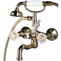Смеситель для ванны Boheme Camelia 293 Золото латунь на стену