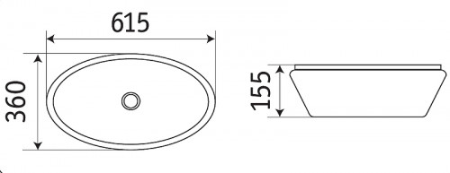 Раковина-чаша CeramaLux 60 7811АВ Черная глянцевая фаянс накладная