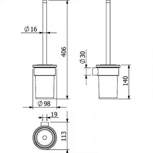Ершик для унитаза Kludi Vela R 5897439 Черный матовый