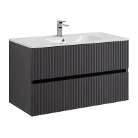 Тумба под раковину Art&Max Torino 100 AM-TORINO-1000-2C-SO-GF-P подвесная цвет Графит