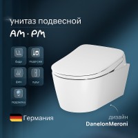 Унитаз биде AM.PM Func C8F1702SC подвесной с электронным сиденьем Микролифт фарфор подвесной