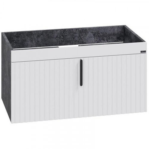 Тумба под раковину СанТа Юпитер 80 700358 подвесная Белая Темное дерево