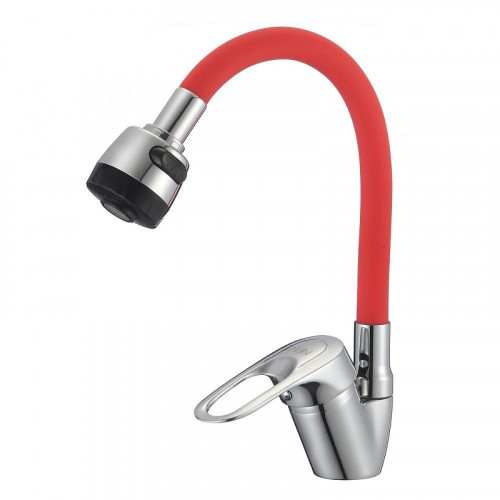 Смеситель для кухни D-Lin D150628-4T цвет Хром Красный