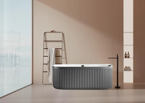 Ванна из искусственного камня AltroBagno Fabiana 170x80 090210 цвет Серый цемент Белый