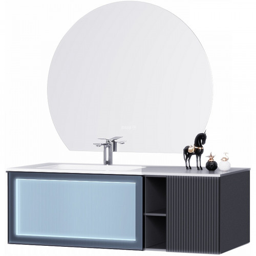 Тумба с раковиной Orans BC-9013-1200L 120 90131200L подвесная Matt Deep Ocean стекло