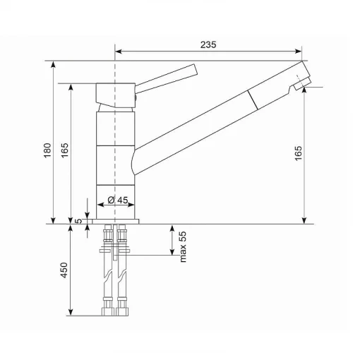 Смеситель для кухни Ulgran Classic U-025-307 цвет Терракот