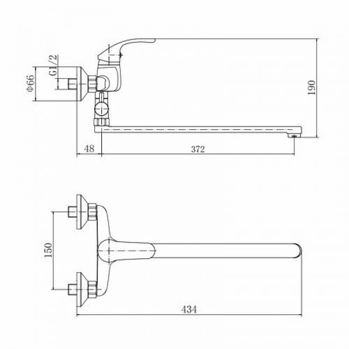 Смеситель для ванны Fashun A2236 универсальный цвет Хром