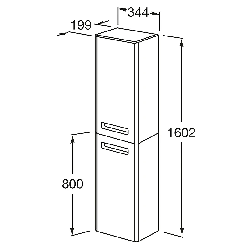 Шкаф пенал Roca The Gap 35 ZRU9302883 R подвесной Белый глянцевый