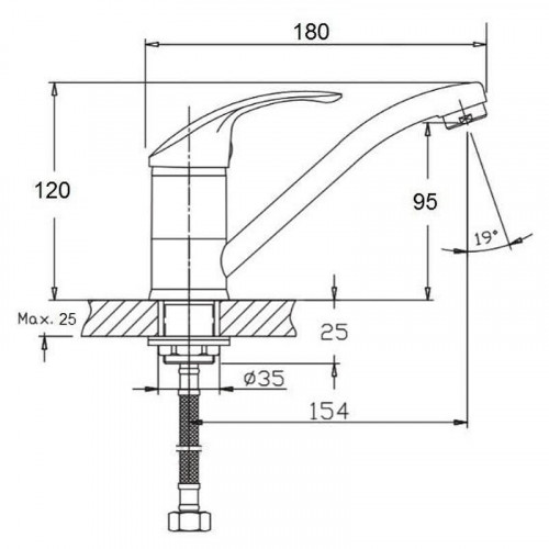 Смеситель для кухни D-Lin D151301 цвет  Хром