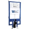 Комплект унитаза с инсталляцией WeltWasser BAMBERG 545 + BAARBACH 004 GL-WT + BAMBERG BL 10000010352 цвет Белый глянцевый с сиденьем Микролифт и клавишей смыва цвет Черный