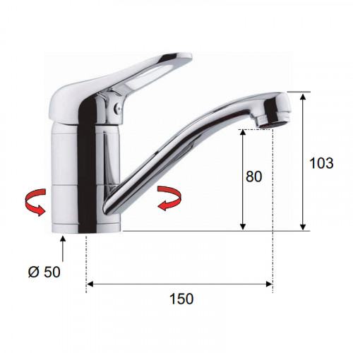 Смеситель для раковины Remer Kiss K11G Хром латунь