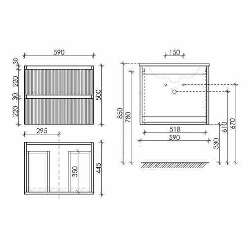 Тумба под раковину Sancos Snob T 60 SNT60W подвесная Bianco МДФ / ЛДСП