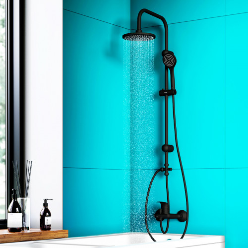 Душевая система Dorff Comfort D0708000BL Черная матовая пластик на стену