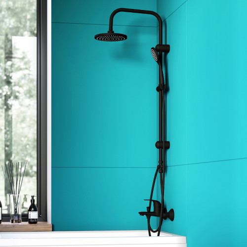 Душевая система Dorff Comfort D0708000BL Черная матовая пластик на стену