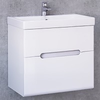 Тумба под раковину Jorno Moduo Slim 60 Mod.01.60/P/W подвесная Белый глянец МДФ / ЛДСП