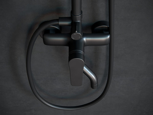 Душевая система Laguraty 17060B Черная латунь на стену