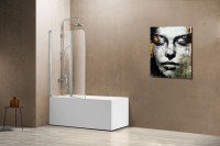 Шторка на ванну Vincea VSB-12114CL 114x140 профиль Хром стекло прозрачное