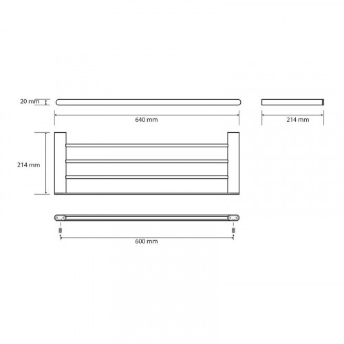 Полка для полотенец Bemeta Organic Black 167105080 Черная матовая