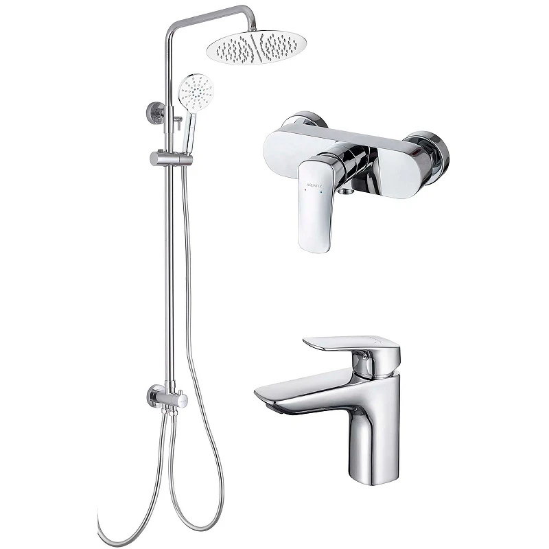 Комплект смесителей Aquatek Вега AQ1036CR Хром латунь