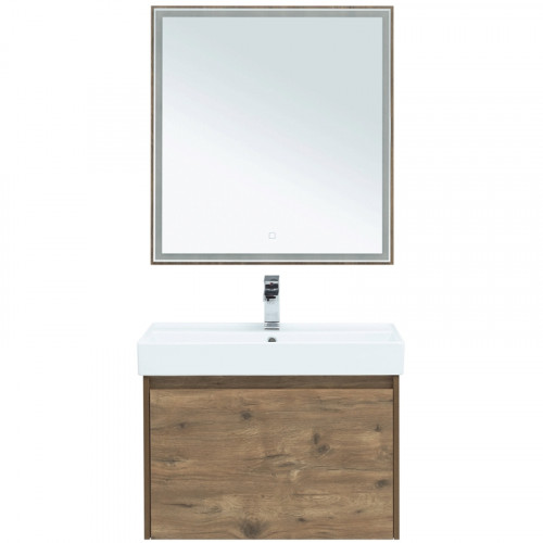 Зеркало Aquanet Nova Lite 75 249513 с подсветкой Дуб рустикальный МДФ / ЛДСП, стекло