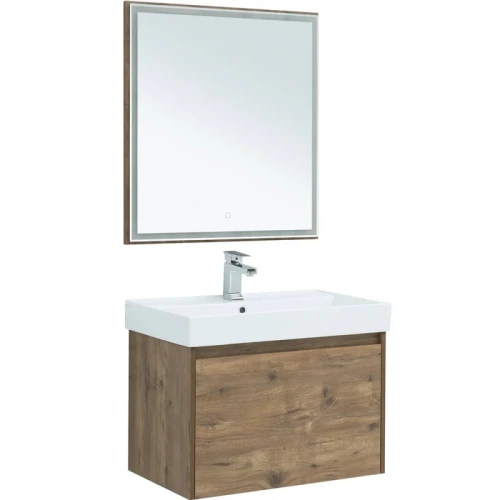 Зеркало Aquanet Nova Lite 75 249513 с подсветкой Дуб рустикальный МДФ / ЛДСП, стекло