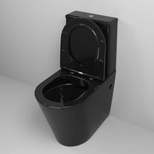 Унитаз компакт Grossman Color GR-4480BS Черный глянцевый с бачком и сиденьем Микролифт фаянс напольный