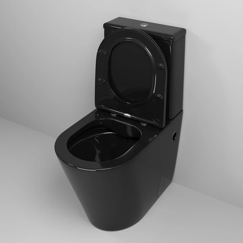 Унитаз компакт Grossman Color GR-4480BS Черный глянцевый с бачком и сиденьем Микролифт фаянс напольный