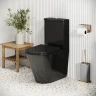 Унитаз компакт Grossman Color GR-4480BS Черный глянцевый с бачком и сиденьем Микролифт фаянс напольный