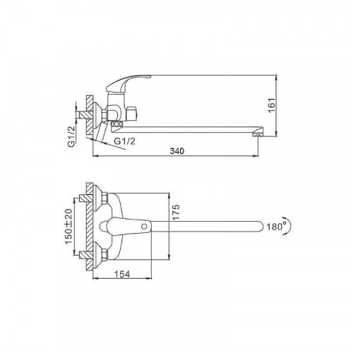 Смеситель для ванны D-Lin D146301 универсальный цвет Хром